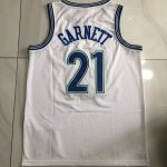 NBA 21 Kevin Garnett Minnesota Timberwolves 1995-96 Maillot blanc bleu